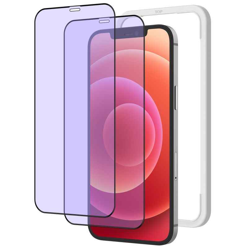 iPhone 12 mini 用【ブルーライトカット仕様】 全面保護ガラスフィルム