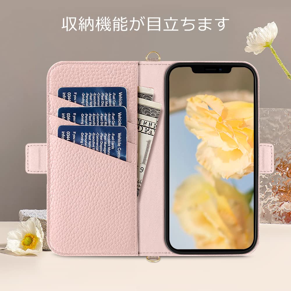 iPhone 14 ケース 手帳型 本革レザー