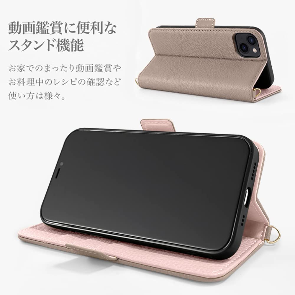 iPhone 14 ケース 手帳型 本革レザー