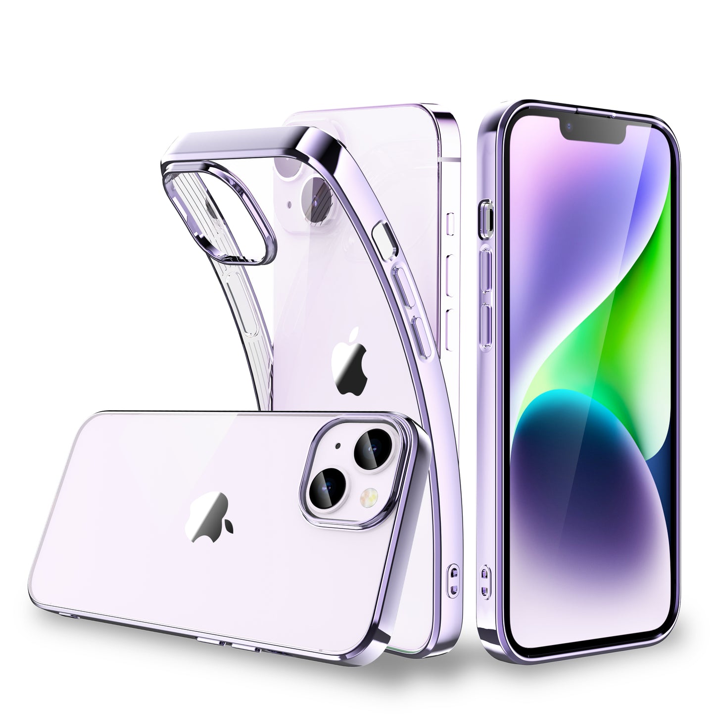 iPhone 14 用 ケース クリア 透明 超耐衝撃 薄型 ドイツバイエル製TPU素材 20倍黄変防止 メッキ加工