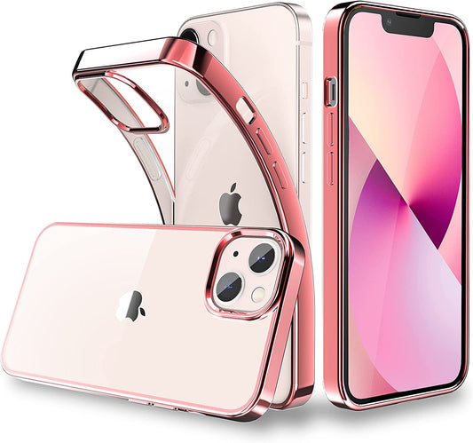 iPhone 13 用 ケース クリア 6.1インチ 透明 ローズゴールド